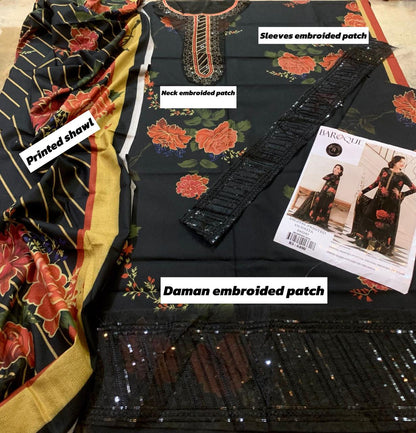 Baroque Dhanak Embroidered 3 Piece | BQ122| - Trendy Outfits -Anu Jee