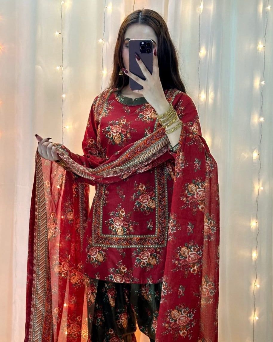 Bin Saeed Silk Embroidered 3 Piece | BS100| - Trendy Outfits -Anu Jee