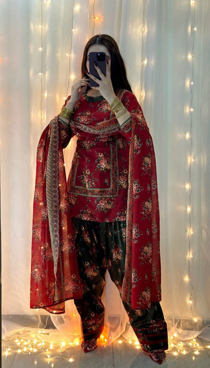 Bin Saeed Silk Embroidered 3 Piece | BS100| - Trendy Outfits -Anu Jee