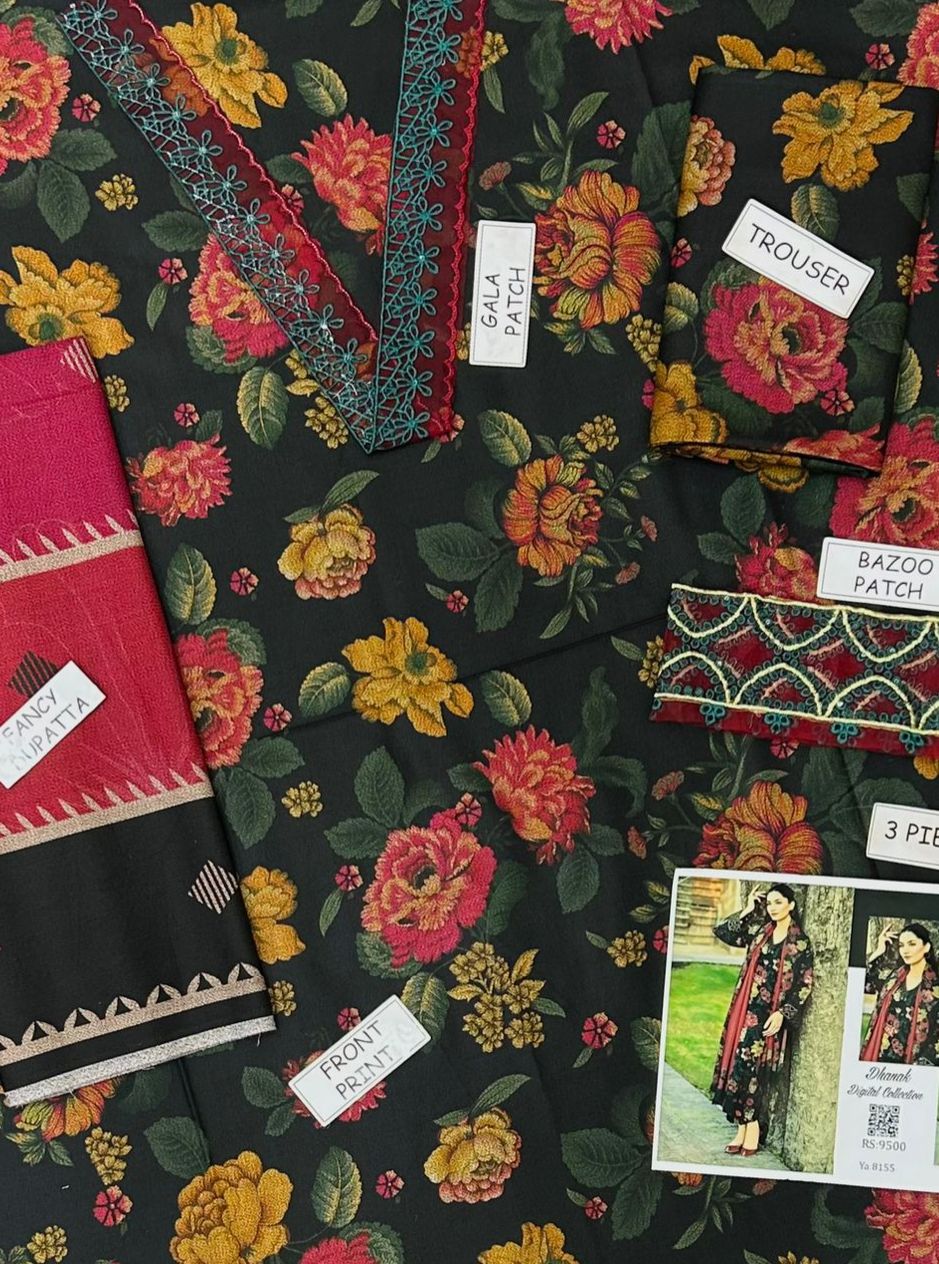 Baroque Dhanak Embroidered 3 Piece | BQ120| - Trendy Outfits -Anu Jee