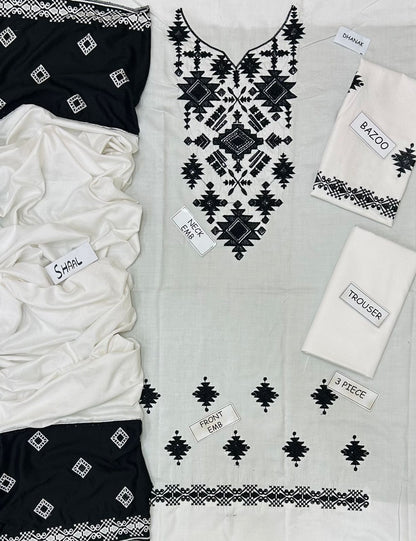 Laam Dhanak Embroidered 3 Piece | LM101 | - Trendy Outfits -Anu Jee