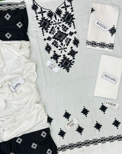 Laam Dhanak Embroidered 3 Piece | LM101 | - Trendy Outfits -Anu Jee