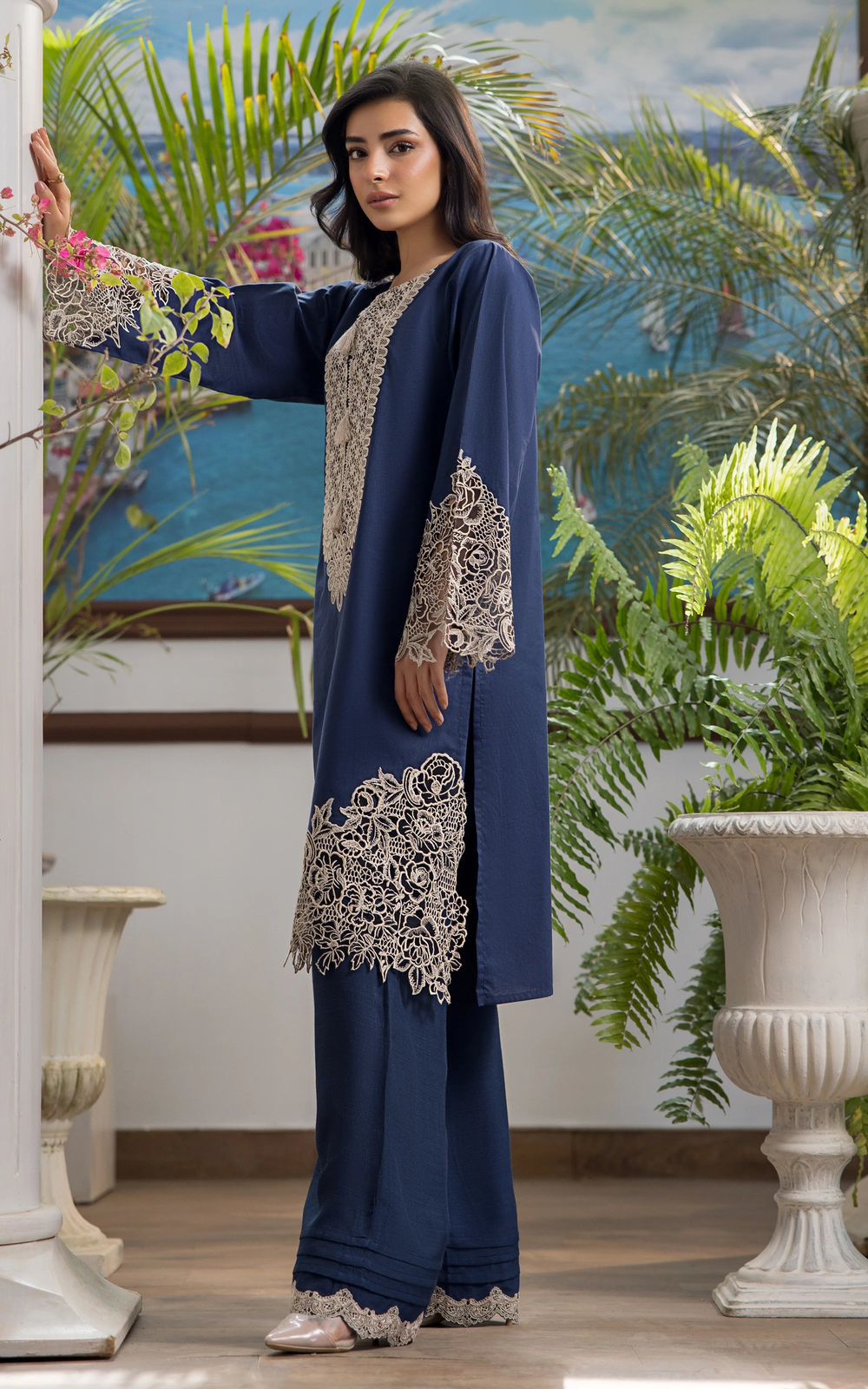 Motifs Dhanak Embroidered 2 Piece | MS100 | Trendy Outfits - Anu Jee.