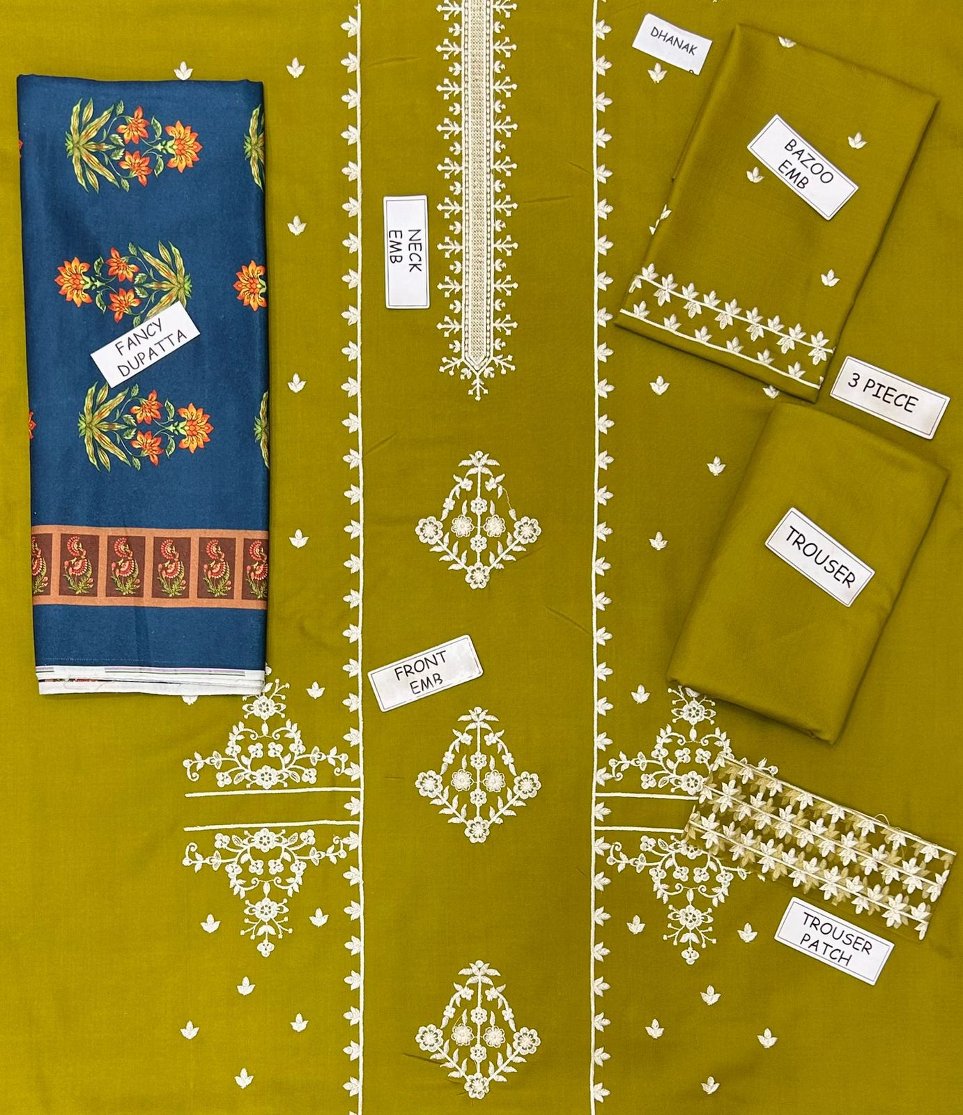 Aisling Dhanak Embroidered 3 Piece | AL109| - Trendy Outfits -Anu Jee