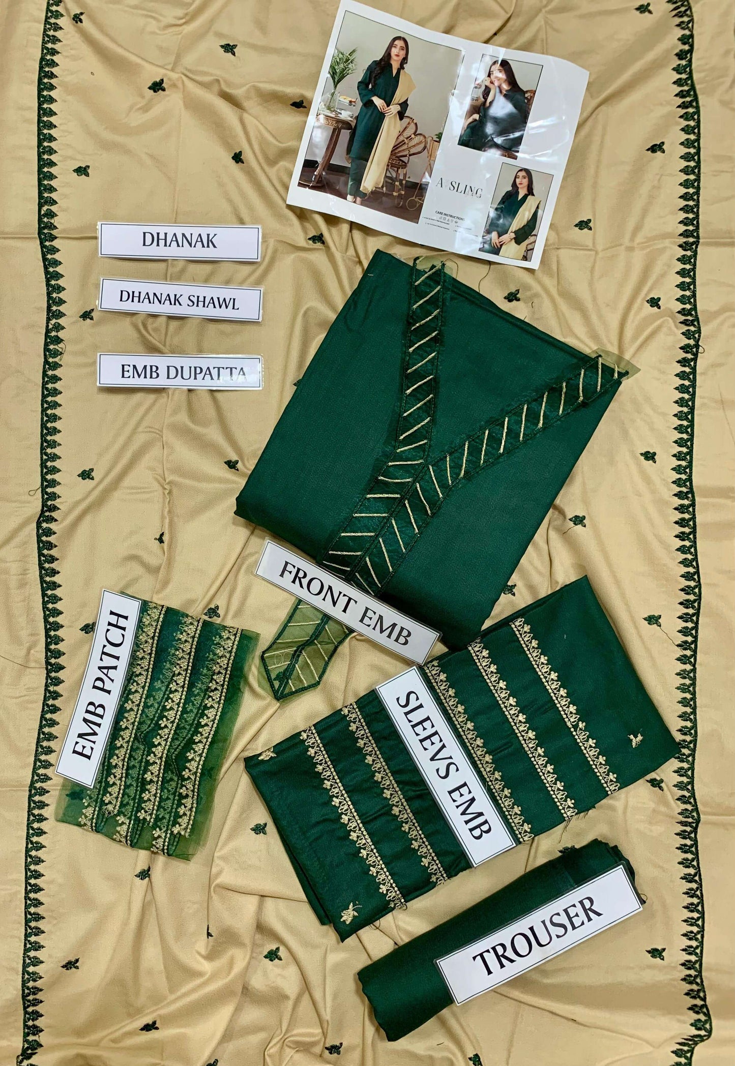 Aisling Dhanak Embroidered 3 Piece | AL101 | Trendy Outfits - Anu Jee.