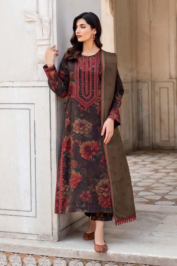 Baroque Dhanak Embroidered 3 Piece | BQ117  | Trendy Casual Outfits - Anu Jee.