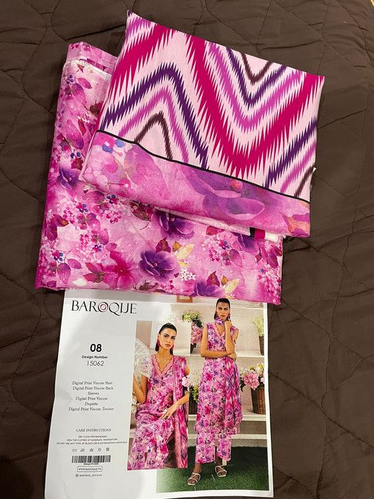 Baroque Viscose Digital Printed 3 Piece | BQ106 | Trendy Outfits - Anu Jee.