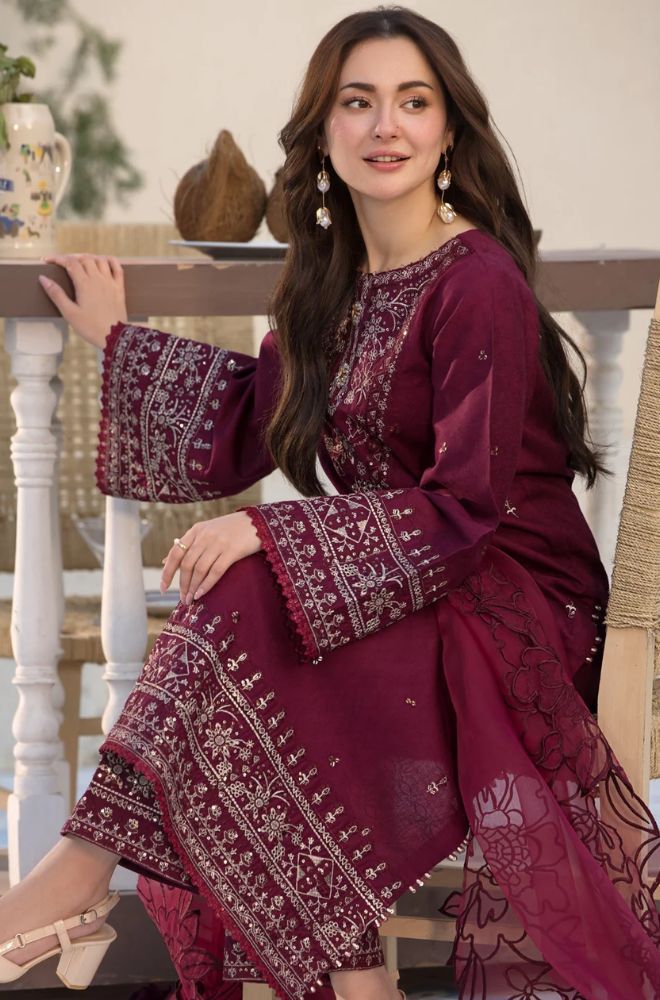 Qalamkar Dhanak Embroidered 3 Piece | QR100  | Trendy Outfits - Anu Jee.