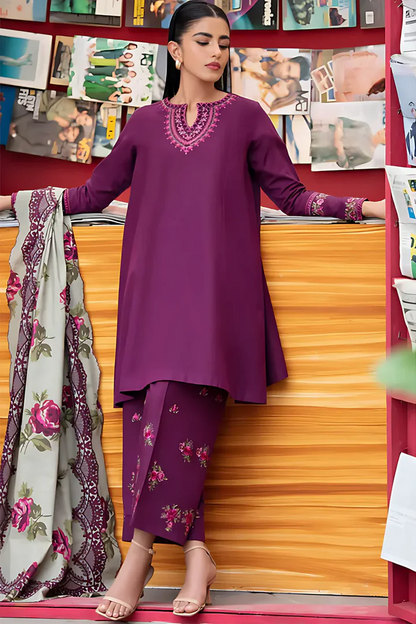 Sapphire Dhanak Embroidered 3 Piece | SP109| - Trendy Casual Outfits -Anu Jee