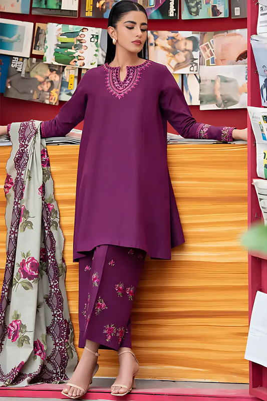 Sapphire Dhanak Embroidered 3 Piece | SP109| - Trendy Casual Outfits -Anu Jee