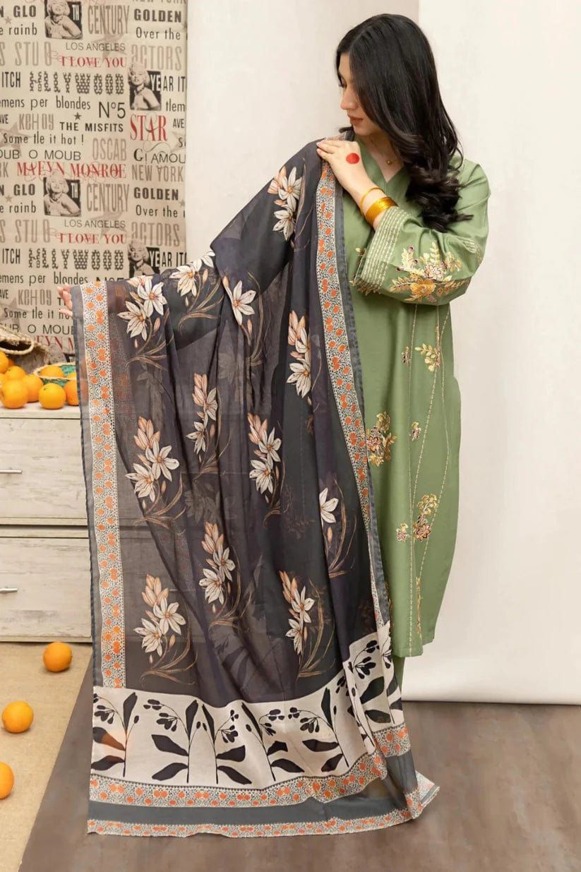 Urge Dhanak Embroidered 3 Piece | UG100 | Trendy Casual Outfits - Anu Jee.