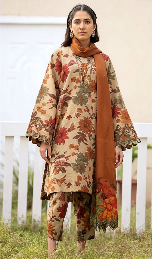 Baroque Khaddar Embroidered 3 Piece | BQ119| - Trendy Outfits -Anu Jee.