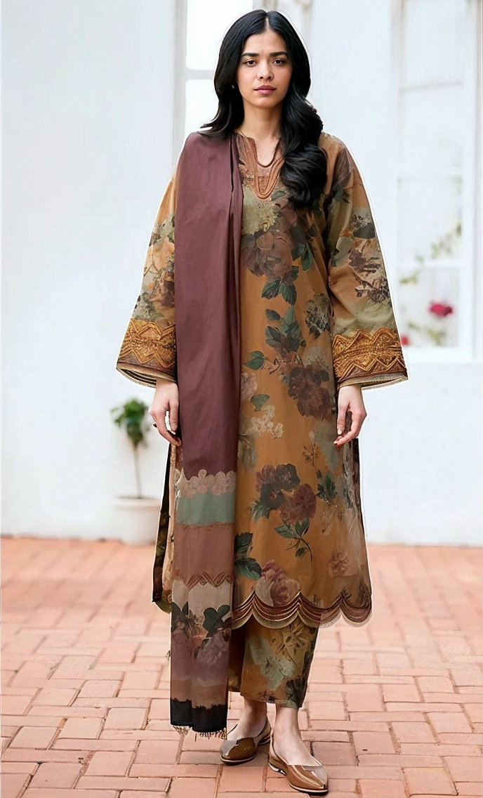 Iznik Khaddar Embroidered 3 Piece | IZ123| - Trendy Outfits -Anu Jee