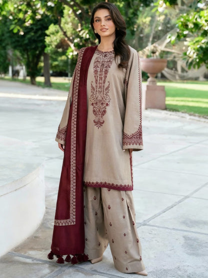 Baroque Dhanak Embroidered 3 Piece | BQ113 | Trendy Outfits - Anu Jee.