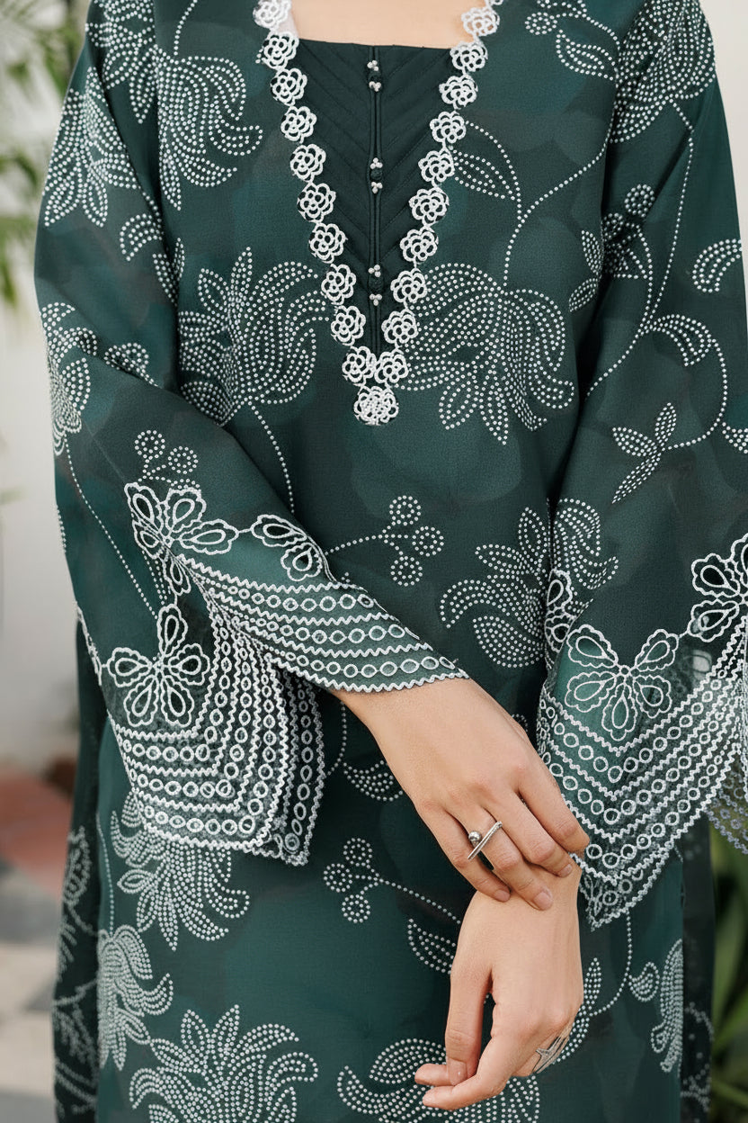 Baroque Khaddar Embroidered 3 Piece | BQ114 | Trendy Outfits - Anu Jee.