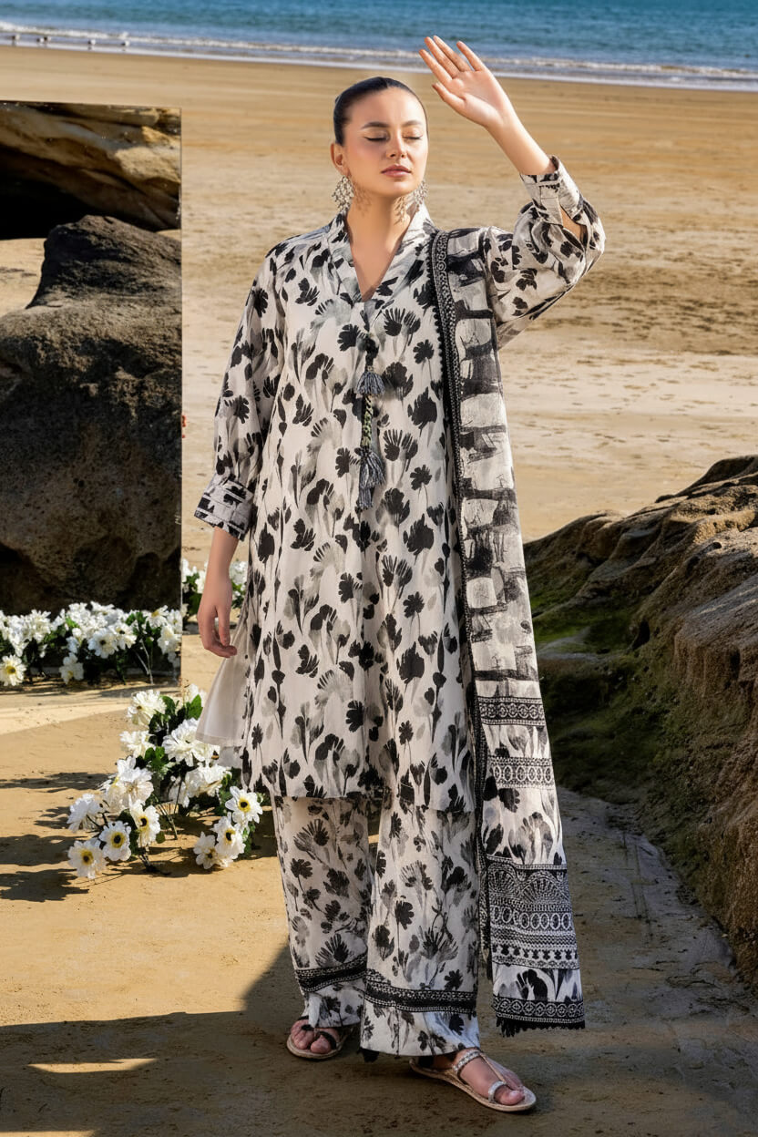 Alkaram Linen Digital Printed 3 Piece | AK100 | Trendy Outfits - Anu Jee.