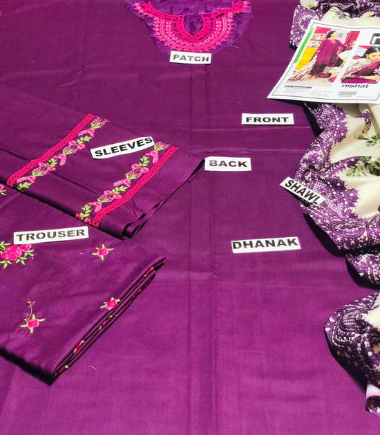 Sapphire Dhanak Embroidered 3 Piece | SP109| - Trendy Casual Outfits -Anu Jee