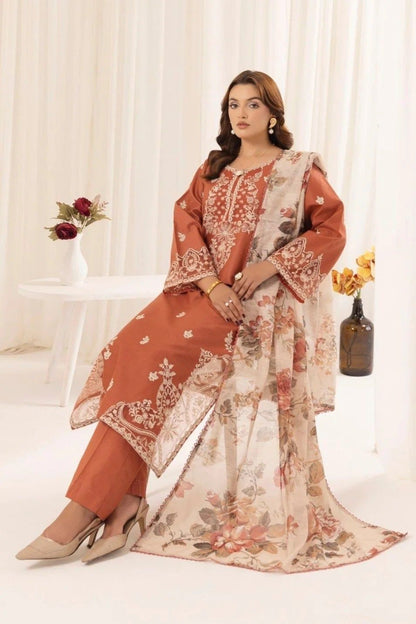 Mohagni Dhanak Embroidered 3 Piece | MG101  | Trendy Outfits - Anu Jee.