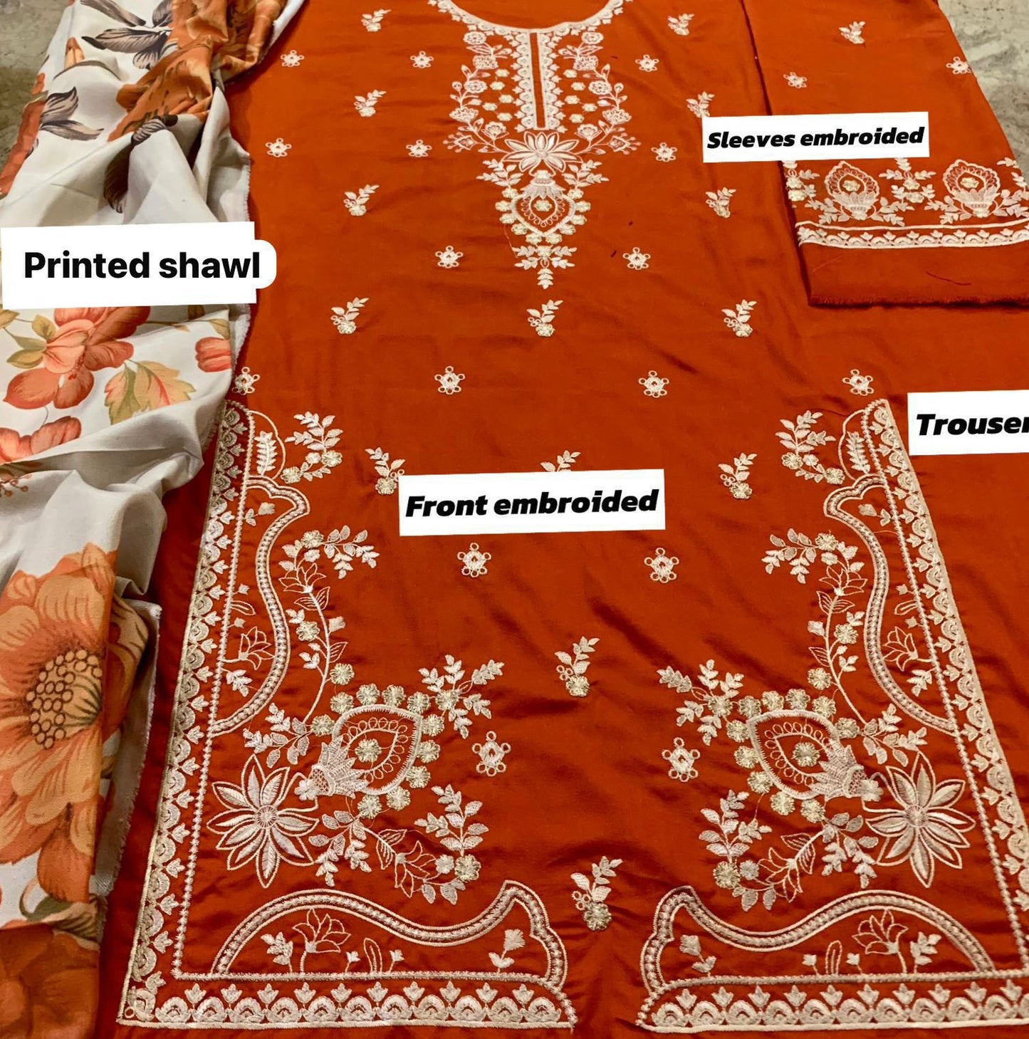 Mohagni Dhanak Embroidered 3 Piece | MG101  | Trendy Outfits - Anu Jee.